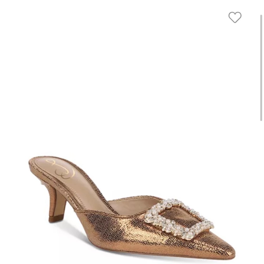 Sam Edelman Brit Gold Metal Heels